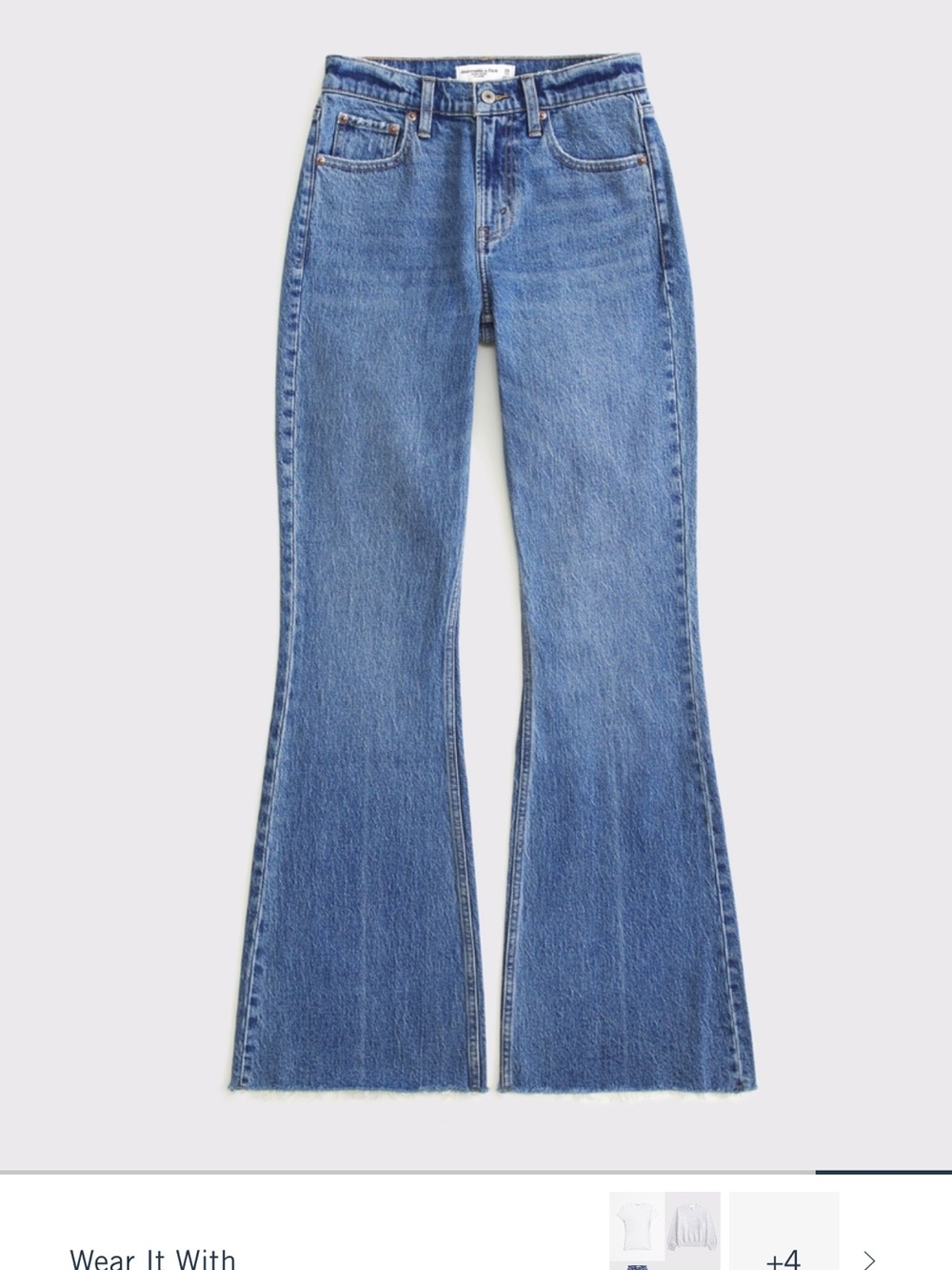 Abercrombie & Fitch Light Blue High-Rise Flare Jeans - Picture 4 of 5